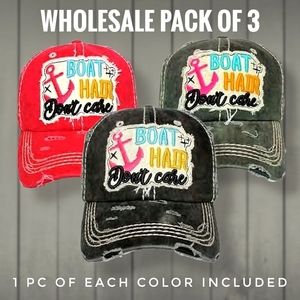 Boat Hair Don't Care Cap, Women's Trucker Cap Distressed, Vintage Baseball Cap